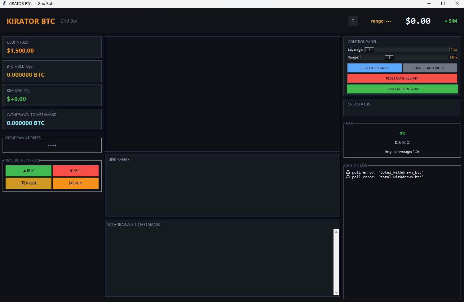 Kirator BTC Grid Bot screenshot
